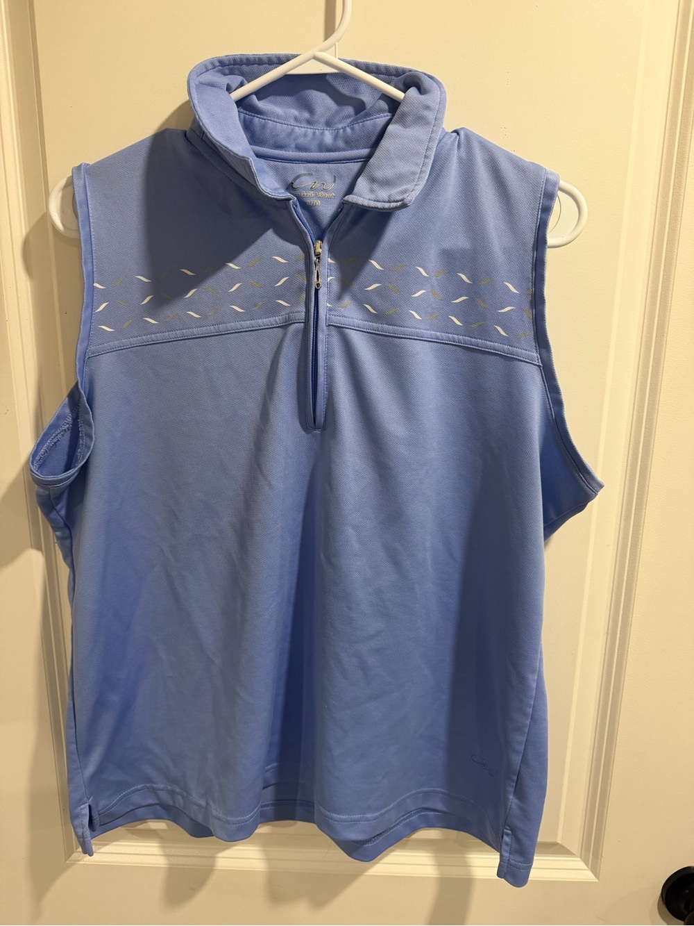 Cracked Wheat XL Golf Vest Blue 1/4 Zip Sleeveless Performance Top